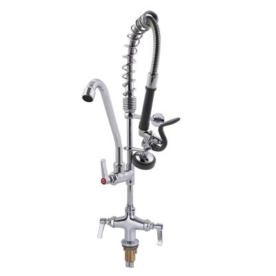 China Modern High Quality Brass Hardware Pre Rinse Commercial Faucet With Spout For Office for sale