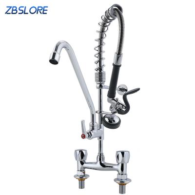 China Modern Commercial Service Faucet Double Holes Hot And Cold Commercial Faucets For Restaurants for sale