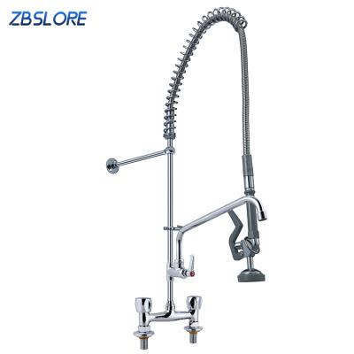 China Modern Brass Service Commercial Sink Faucet Deck Mounted Pre-Rinse Unit With 140cm Pre Rinse Hose for sale