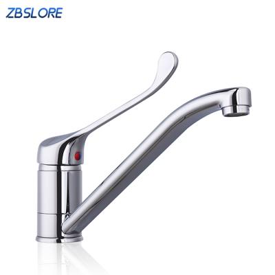 China Brass Basin Faucet Bathroom Basin Faucet Modern Single Hole Long Hole Handle for sale