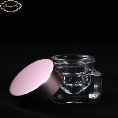 China Personal Care 100ml Rectangle Clear Glass Cream Jar Glass Cream Bottle for sale