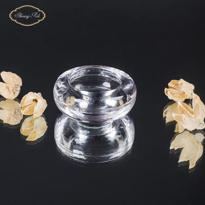 China Home Decoration D66.1*H24.7MM 123.3g Clear Colorful Empty Candle Jars Glass Wholesale Candle Jars Unique Candle Jars for sale