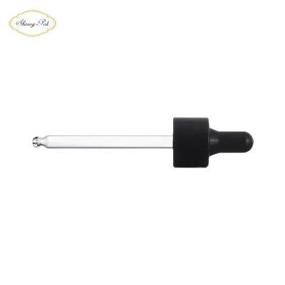 China Non Puddle In Stock 18/410 Elegant Black Smooth Glass Pipette Aluminum Dropper for sale