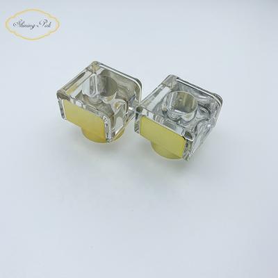 China Non Spill Shiny Luxury Gold Capsule Perfume Cap Rectangle Perfume Cap Lids Closures for sale