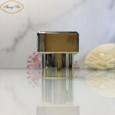 China Non spill Square Perfume Cap Closures Golden Rectangle Perfume PP Luxury Capsule Cube Capsules for sale