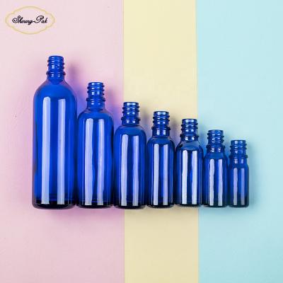 China Non Spill Blue Empty 5ml 10ml 15ml 20ml 50ml 100ml Essential Oil Glass Bottle Manufacturer for sale