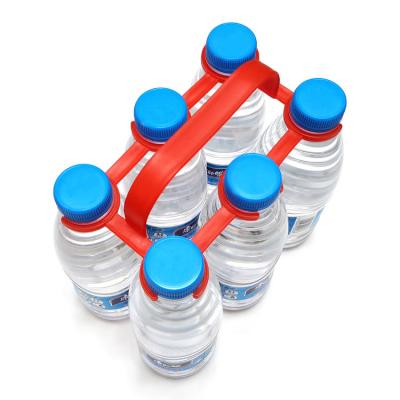 China HDPE Handled Six Pack Plastic Bottle Carrier for 27-28mm Bottle Diameter Applications for sale