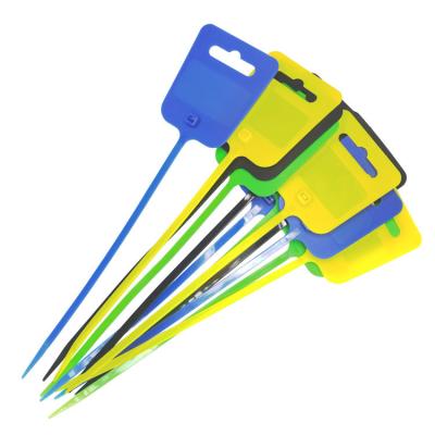 China 250mm Pull Tight Nylon Zip Tie Plastic Hang Tag Tools Label Holder with PA6 Material for sale