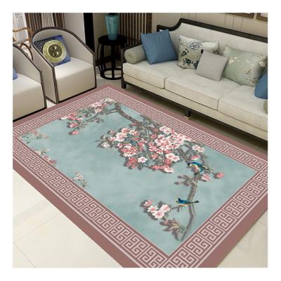 China Chinese style living room ornament household center rug flower shape 3D washable concise carpet for sale