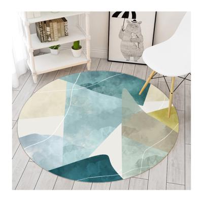 China Washable Round Rug and Custom Made Round 3D Rug Mat Non-Slip Bedroom Living Room Kitchen Rug for sale