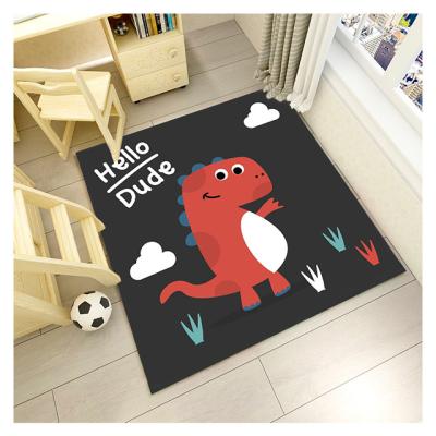 China Washable Cashmere Cute Print Kaismi Kids Rug Design Cartoon Square Non-Slip Rug for sale