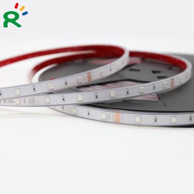 China Residential 5m 7.2W 30LEDs Strip Per Meter SMD5050 RGB Low Voltage Flexible LED Strips IP68 for sale