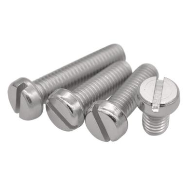 China Hot Selling Round Stainless Steel Pan Head Machine Wire Cylindrical Slotted Head Slotted Screws for sale