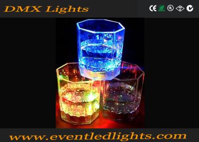 China Custom Light Up Plastic Cups Yellow / Blue , 100ml Led Drinking Glasses for sale