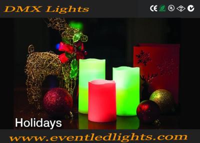 China Party Warm White Decorative Led Flameless Candles Red / Green CE ROHS UL for sale