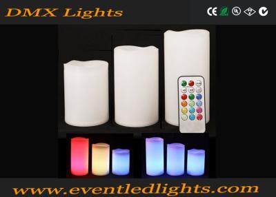 China White LED Decorative Candles Pillar For Wedding / Home Party / Bar for sale