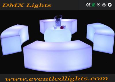 China Plastic remote control Led Outdoor Furniture , Curved Bench Illuminated Chairs for bar club events for sale