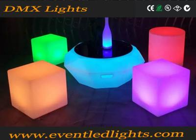 China PE Plastic Rechargeable Led Light Chair / Led Cube / Led Stool Colorful for sale