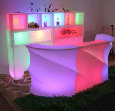 China Rechargeable LED Bar Counter Multi Color Changing Beach Event Club Outdoor Bar Counter for sale