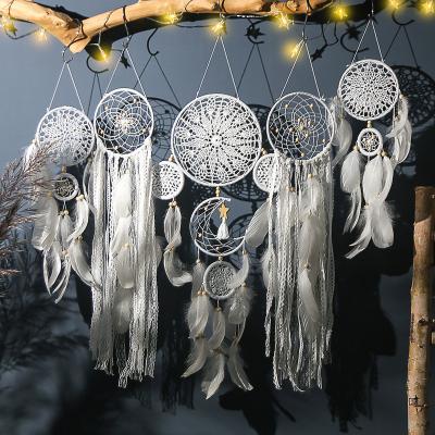 China Bohemian Wall Hangings Moon Dream Catcher Ornament 5pcs/set Ramadan Baby Nursery Nordic Room Kids Boho Home Decor Macrame Dream Catcher for sale