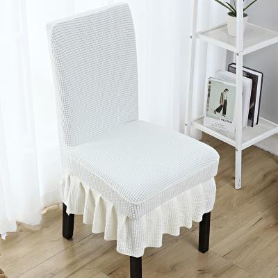 China New 2023 Velvet Warm Thickened Dining Single Chair Cover Hotel Skirt Knitted Chair Cover New For Sale for sale