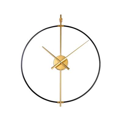 China Modern Creative Nordic Style Double Ring Metal Pointer Iron Home Decoration Wall Clock For Sale for sale