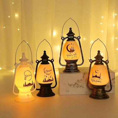 China Plastic Light Kareem Ornament Lamp Islam Muslim Eid Al-Fitr Festival Decor Eid Mubarak Candle Night Ramadan Lantern Warm Light Led for sale