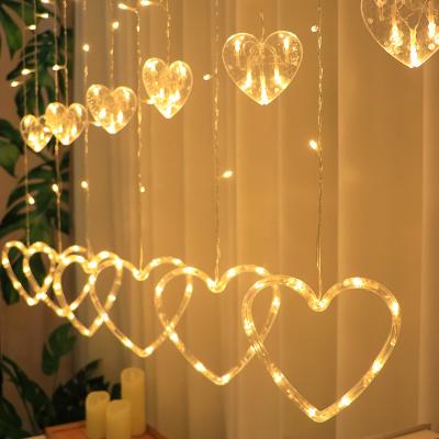 China Heart Shaped Led Curtain Light Love Letter String Lights LED Curtain Lights Waterproof Decorative Hanging Lights Love Curtain Lights For Wedding for sale