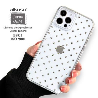 China Luxury Designe Shock Proof Women Diamond Phone Bag Case With Strap Shockproof For Iphone 13 pro Max Iphone 12 for sale