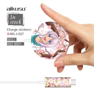 China For Magsafe Kawaii Printing Die Cut Sheet Custom Adhesive Logo Anime Holographic Hologram Vinyl Sitcker Decals Paper For Magsafe Charger for sale