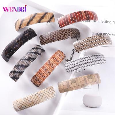 China Luxury Custom Korea Style Fashion Ponytail Holder 40 Hairpin Hair Clip Curved Barrette Acetate Spring Clip Hair Accessories for sale