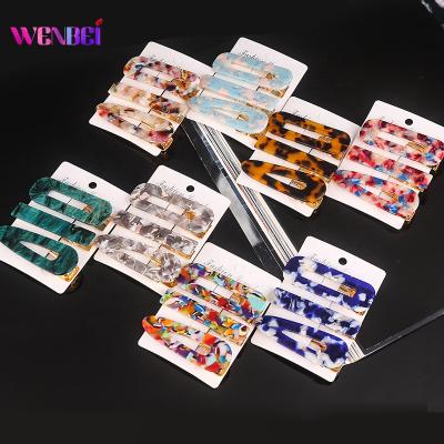 China 3Pcs/Set Skin Care Makeup Hair Clip Tortoiseshell Acetate Hair Clips Pins Triangle Square Hairpins For Skin Care Makeup Hair Clip for sale