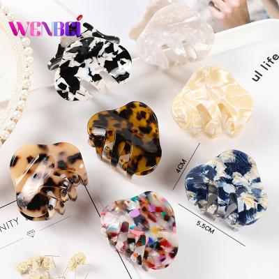 China Handmade and Polish Wholesale Fashion Women Hair Clip Accessories 5.5cm Korean Diamond Shaped Acetate Ponytail Hair Claws for sale