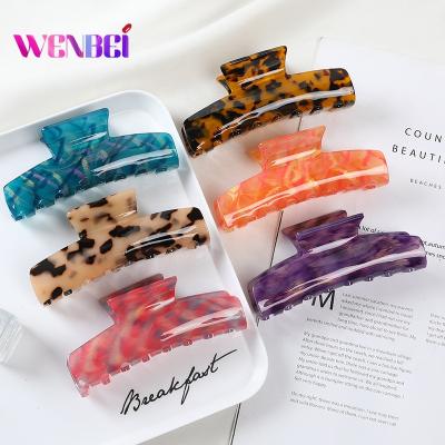 China Popular European Handmade And Polish Length Of 11.2CM Single Section Acetate Hair 4.3 Inches Long Claw Handmade Oversized Claw for sale