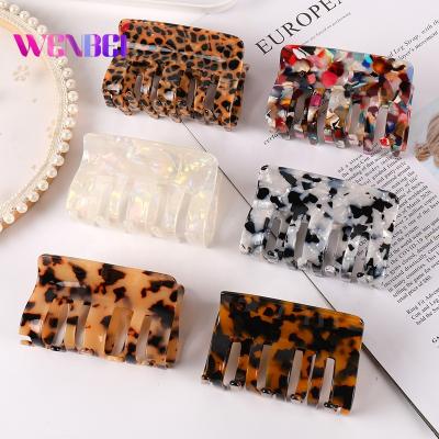 China 7.5CM Polish Handmade INS Hot Selling Square Claw Clips Simple Elegant Hair Accessories Acetate Women Hair Claw Clips for sale