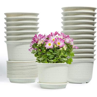 China Wholesale gray material durable 5 inch bonsai plastic pots for indoor plants plant plastic pot with drainage hole for sale