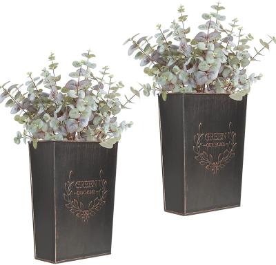 China Amazon Hot Sale 17cm Rustic Wall Hanging Planter For Balcony Wall Metal Indoor Planter Decorative for sale