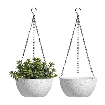 China Hot Selling Minimalist White Plastic Hanging Planters Plant Pot with Drainage Holes for Indoor and Outdoor Plants Hanging Pots for sale