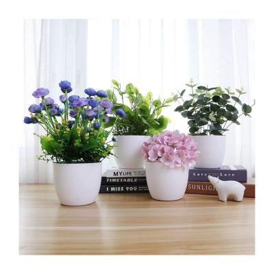 China Self Watering Indoor Decoration Desktop Table Self Watering Plastic Planter Flower Pot for sale