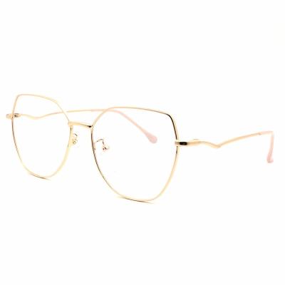 China Handcrafted Optical Frames Cheap Price Blue Glass Light Spectacle Metal Custom Shaped Optical Frame for sale