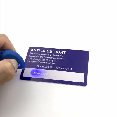 China Test Blue Light Blue Light Anti Testing Kit Test Card Blue Light Blocking Test Card for sale