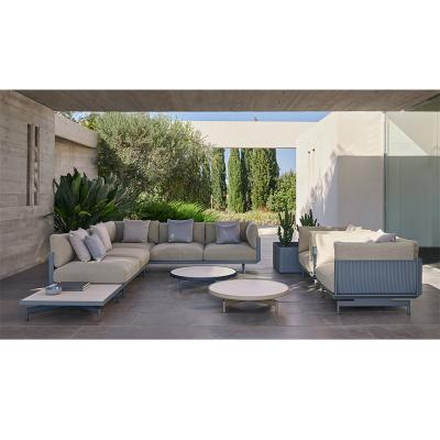 China Modern Nordic Style Aluminum Frame Garden Sets Outdoor Sofa Recliner Sofa Set Durable Patio for sale