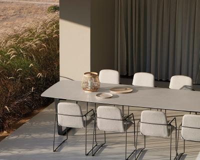 China Modern Customized Modern Aluminum Alloy Dining Table Set For Outdoor for sale