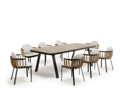 China Modern factory direct modern teak dining table set for outdoor or yard for sale