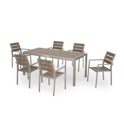 China Factory direct modern solid wood dining table set for outdoor or yard for sale