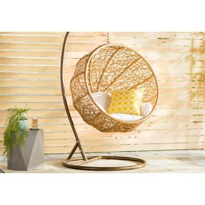 China Modern Customized Leisure PE Rattan Hanging Chair For Outdoor for sale