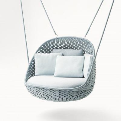 China Modern Comfortable Garden Egg Chair Hanging Outdoor Furniture Rope Woven Patio Swing for sale