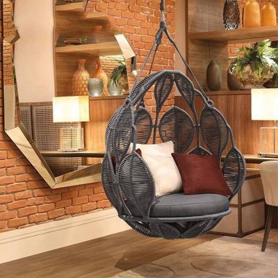 China Modern Garden Pattern Indoor Rattan Balcony Rope Room Villa Courtyard Basket Shaker Chair Swing for sale