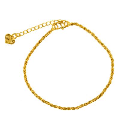 China New Style Environmentally Friendly Pure Gold Color Gold Bracelets Luxury Women Wedding Jewelry for sale