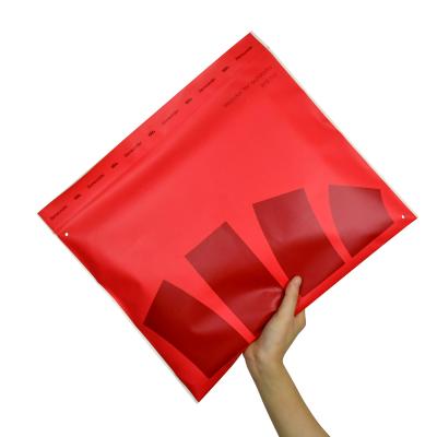 China BIODEGRADABLE Custom Red Biodegradable Frosted Bag Zipper Plastic Pouches Bag With Logo Choking Warning for sale